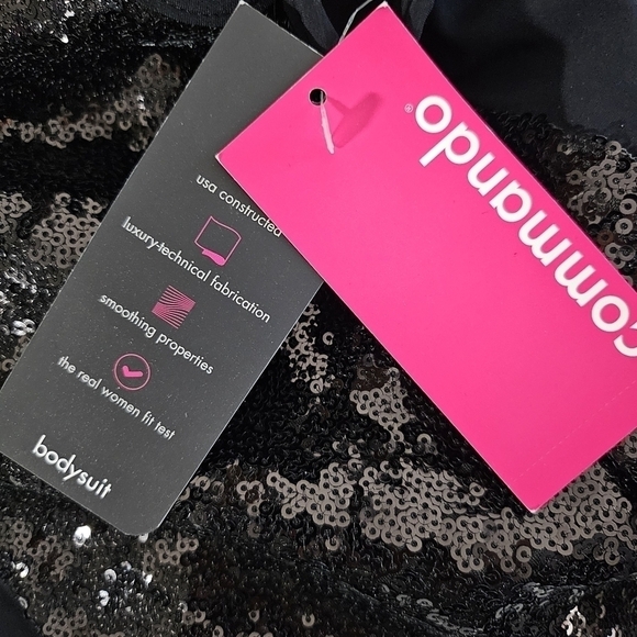 COMMANDO Sequin Signature Black Bodysuit / Top New Size Small - Picture 13 of 14